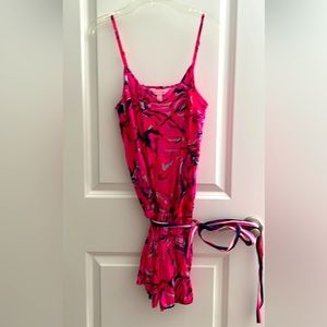 Lilly Pulitzer small polyester romper with belt that ties and adjustable straps